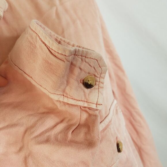 Harper Francesca's Blush Button Down Long Sleeve Viscose Roll Tab Sleeve Small - Picture 5 of 9